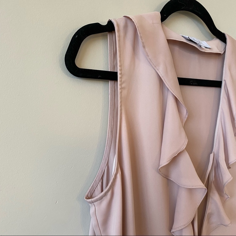 L’ACDAMIE -Ruffle Boho Tank in Rose Pink (Size:Small) - Picture 6 of 10
